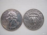 quarter dollar Liberty 1987 года Перевертыш. т.8952-919-3299